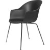 black shell + black chrome legs – conic base – Bat dining chair - Gubi