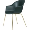 dark green shell + brass legs – conic base – Bat dining chair - Gubi