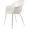 white alabaster shell + chrome legs – conic base – Bat dining chair - Gubi