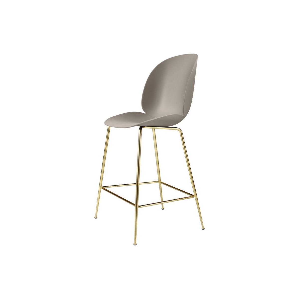 New beige shell – brass legs – Beetle bar/counter chair