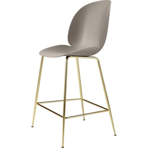 New beige shell – brass legs – Beetle bar/counter chair - Gubi