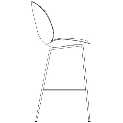 plastic shell + front upholstered – Beetle bar chair - Gubi