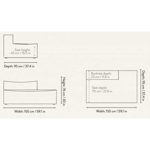 Extérieur ouvert Droit S301 – Canapé CATENA - Ferm Living