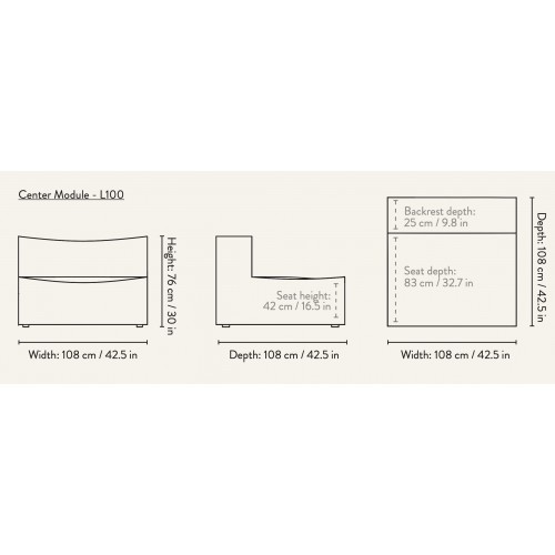 Center module L100 – CATENA Sofa