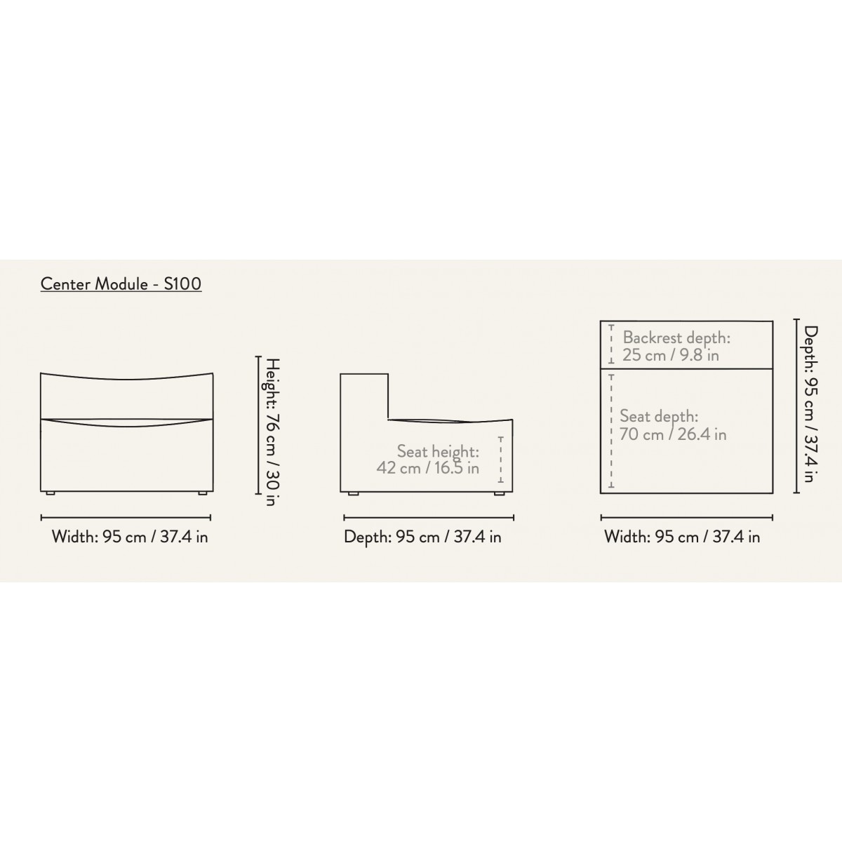 Module central S100 – Canapé CATENA