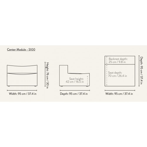 Module central S100 – Canapé CATENA - Ferm Living