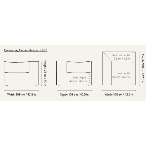 Connecting Corner module L200 – CATENA Sofa