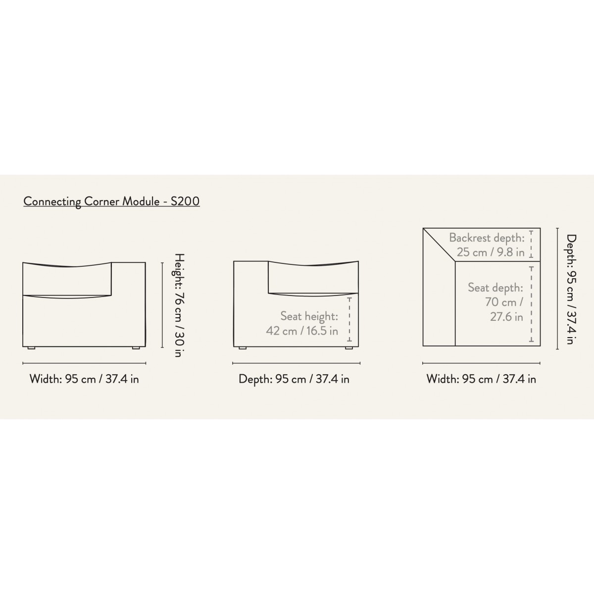 Connecting Corner module S200 – CATENA Sofa