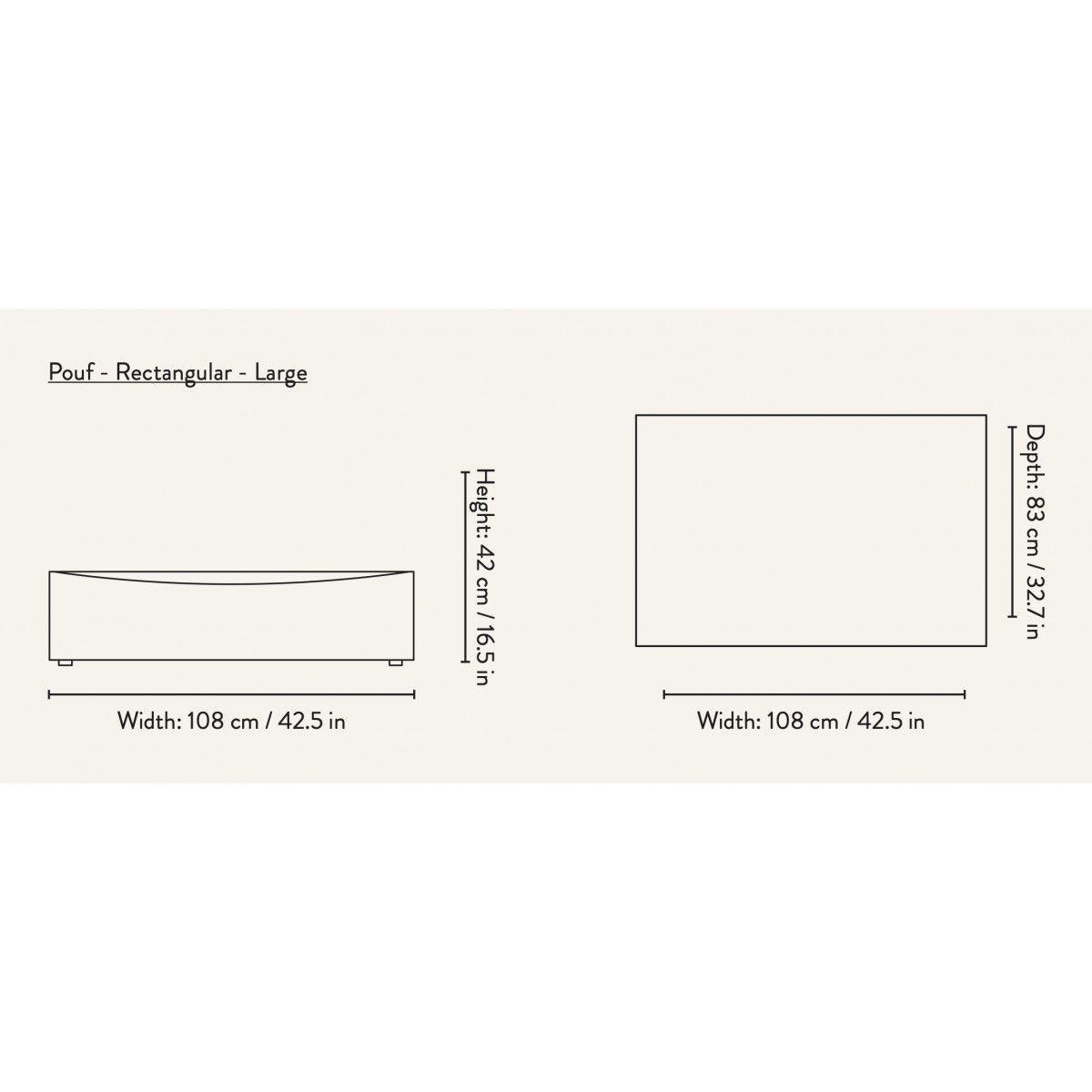 Pouf rectangulaire L501 – Canapé CATENA