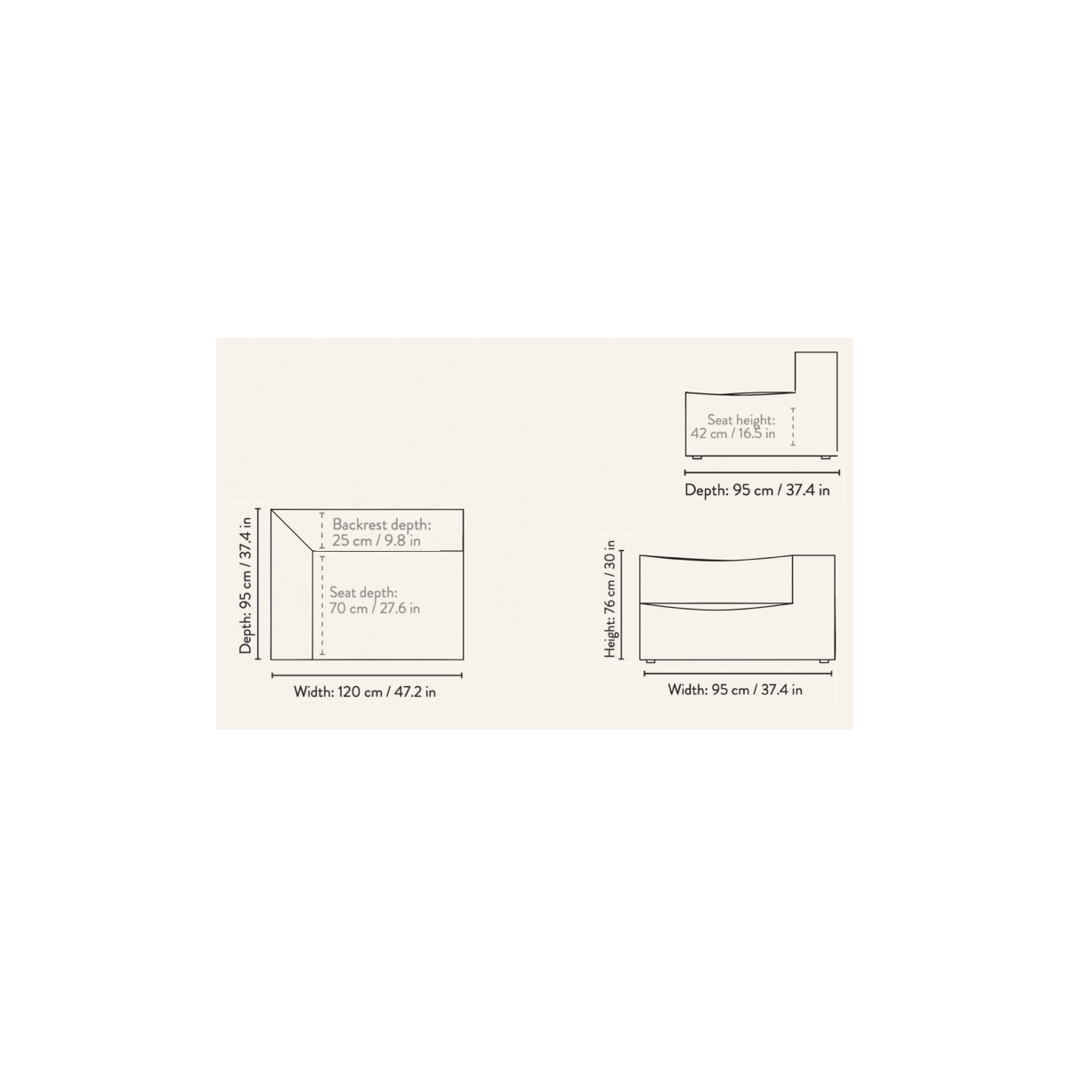 Extérieur fermé Gauche S400 – Canapé CATENA