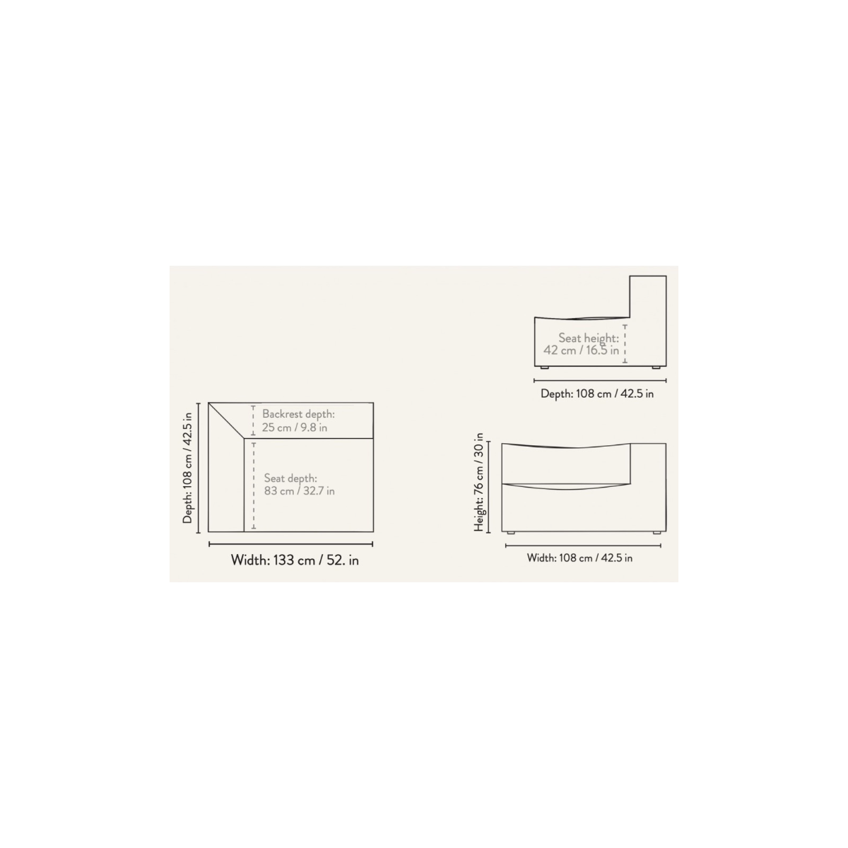 Extérieur fermé Gauche L400 – Canapé CATENA