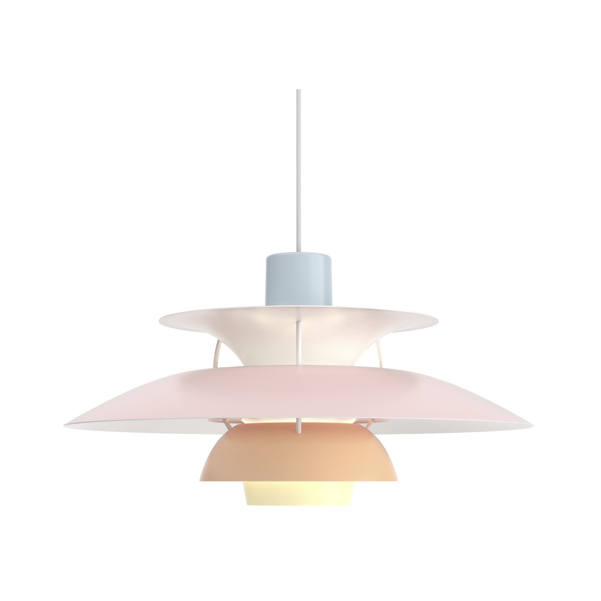 Louis Poulsen – Suspension PH5, pastel blue / pale rose / peach