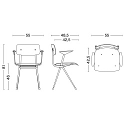 Result Armhair (with armrests) – upholstered seat - HAY