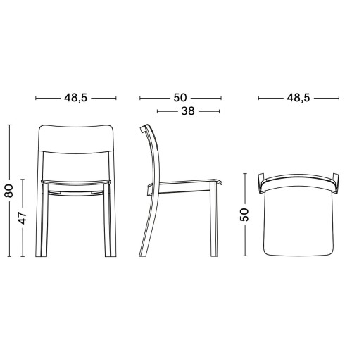 Chaise Pastis sans accoudoir - HAY