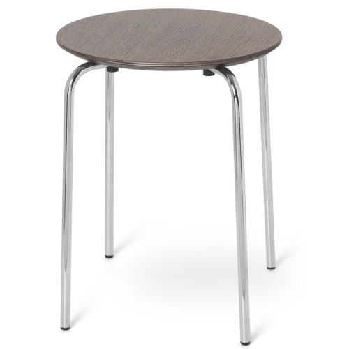 Tabouret Herman – chêne teinté foncé – pieds chrome - Ferm Living