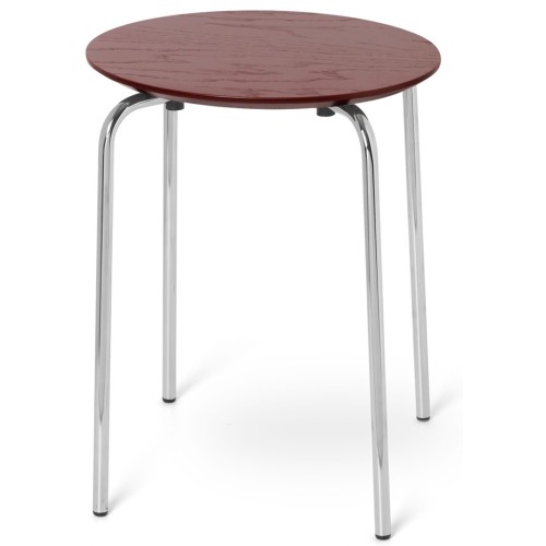 Tabouret Herman – brun rouge – pieds chrome - Ferm Living