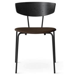 Chêne noir  / Steelcut trio marron  / noir - chaise Herman rembourrée - Ferm Living