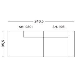 2,5-seater – combination 2 (right armrest) – Mags - HAY