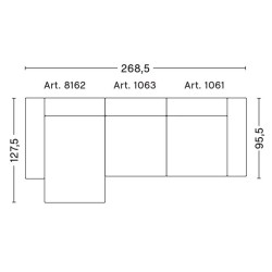 3-seater – combination 9 (left armrest) – Mags - HAY