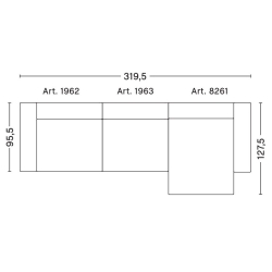 3-seater – combination 11 (right armrest) – Mags - HAY