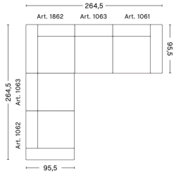 Corner – combination 1 (left armrest) – Mags - HAY