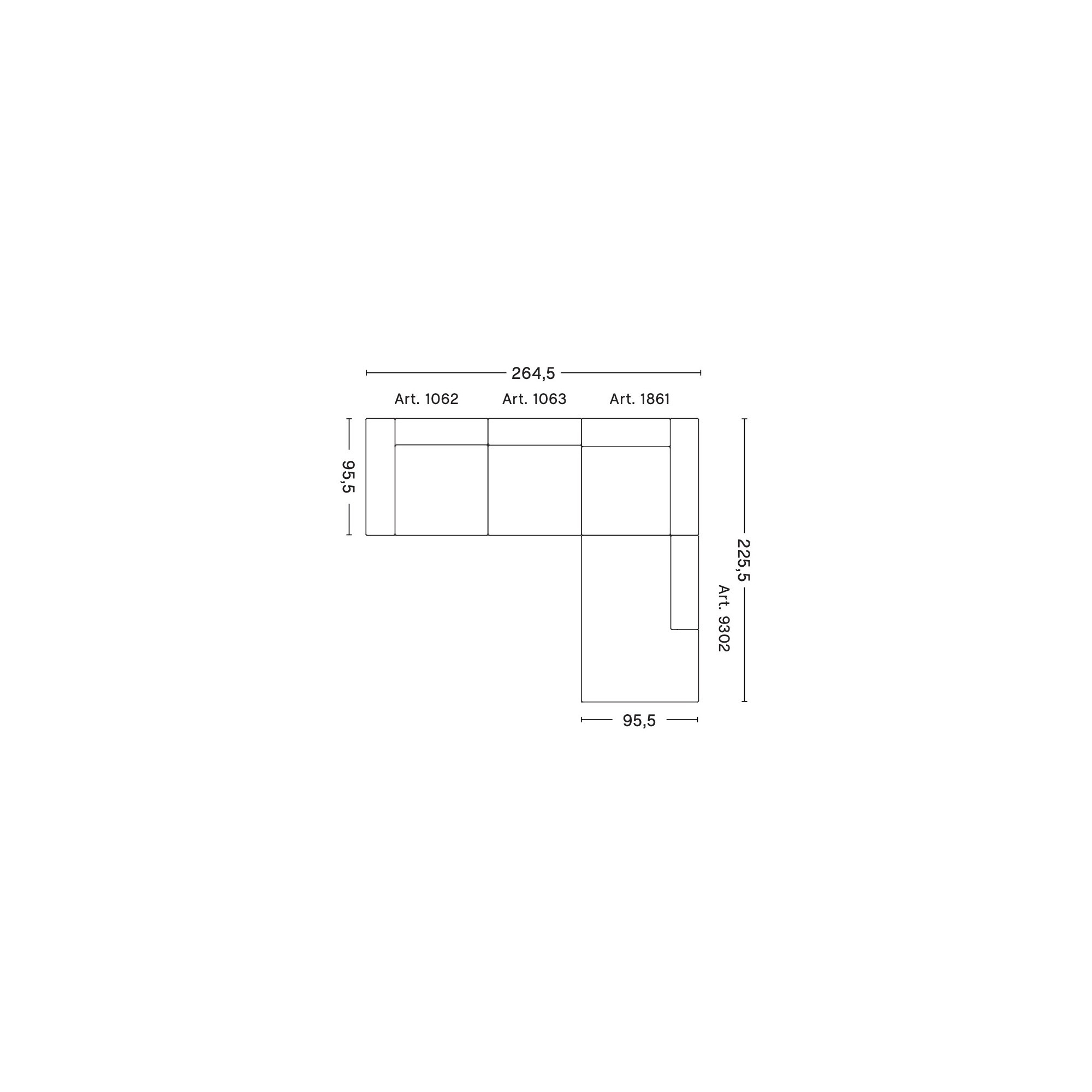 Corner – combination 2 (right armrest) – Mags - HAY