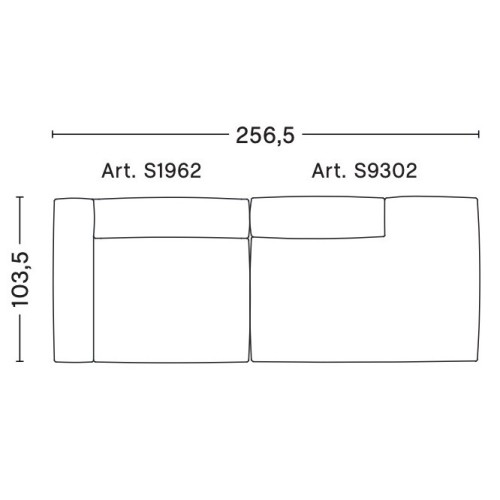 2,5 places – combinaison 2 (coin gauche) – Mags Soft - HAY