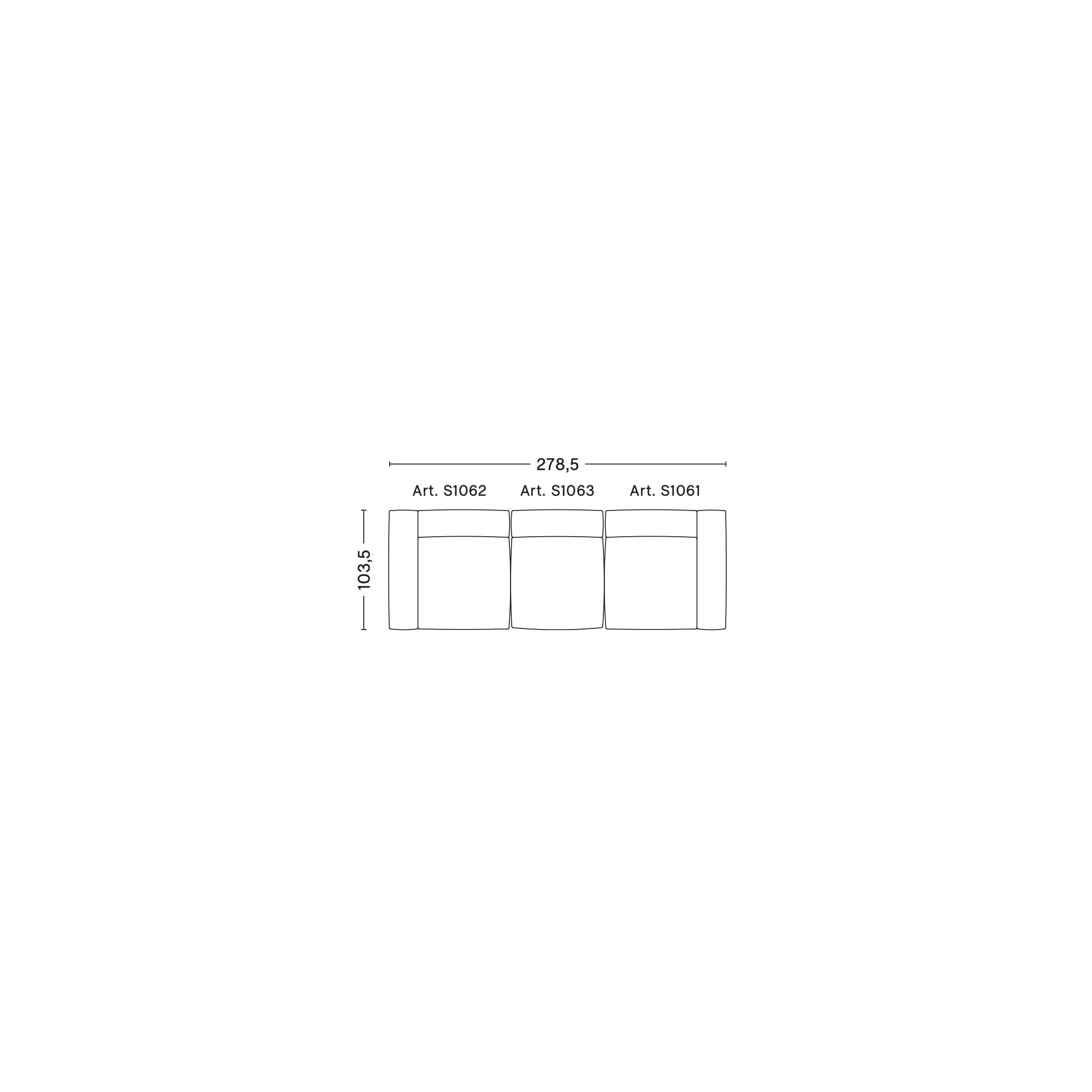 3-seater – combination 1 – Mags Soft - HAY