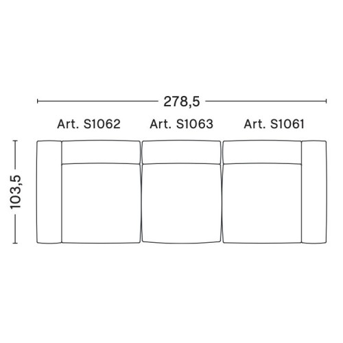 3-seater – combination 1 – Mags Soft - HAY