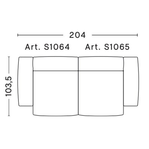 2-seater – combination 1 – Mags Soft Low - HAY