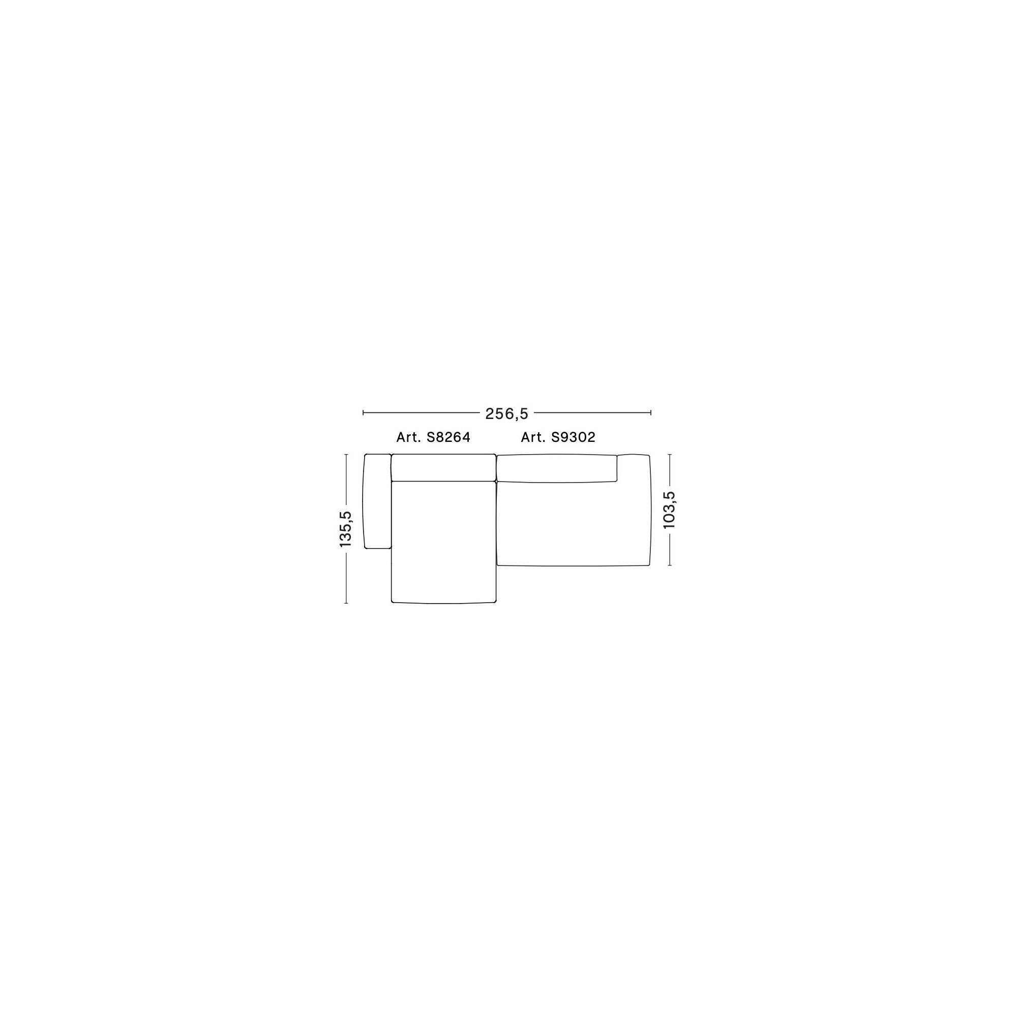 2,5 places – combinaison 3 (coin gauche) – Mags Soft Low - HAY