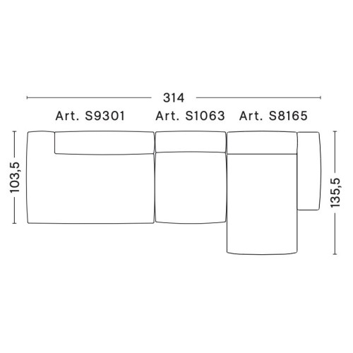 3 places – combinaison 3 (coin droit) – Mags Soft Low - HAY