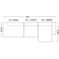 3-seater – combination 5 (right armrest) – Mags Soft Low - HAY