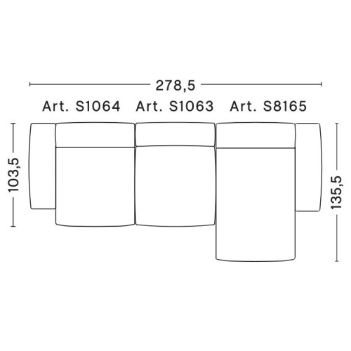 3 places – combinaison 9 (coin droit) – Mags Soft Low - HAY