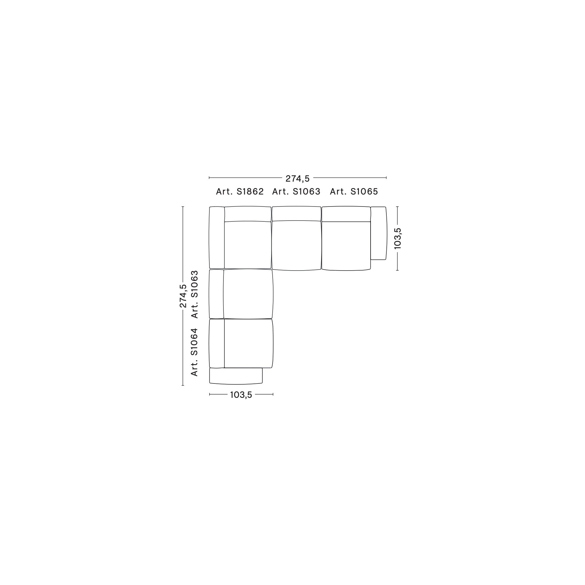 Angle – combinaison 1 (coin gauche) – Mags Soft Low - HAY