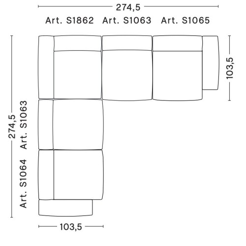 Angle – combinaison 1 (coin gauche) – Mags Soft Low - HAY