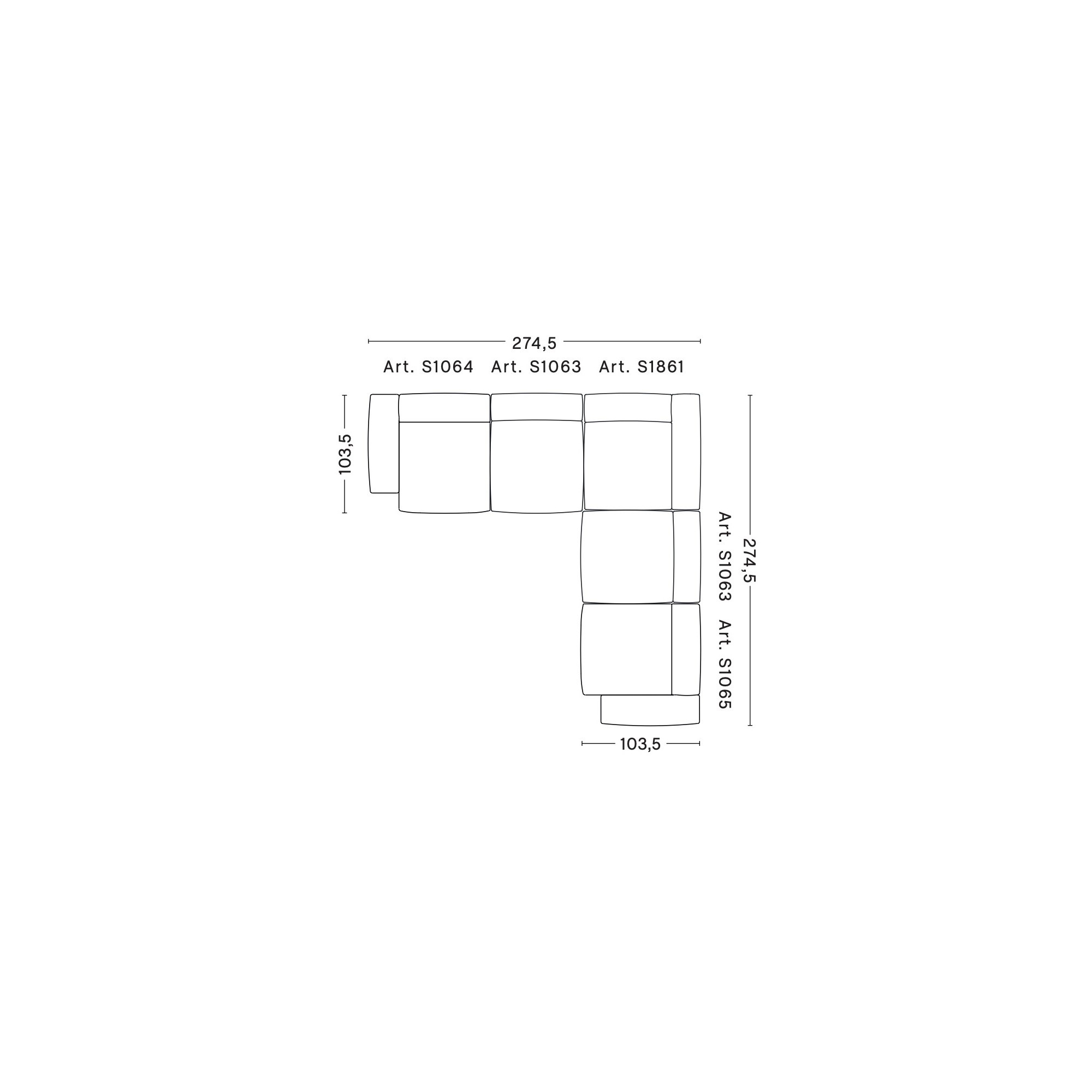 Angle – combinaison 1 (coin droit) – Mags Soft Low - HAY