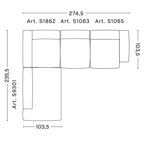 Angle – combinaison 2 (coin gauche) – Mags Soft Low - HAY