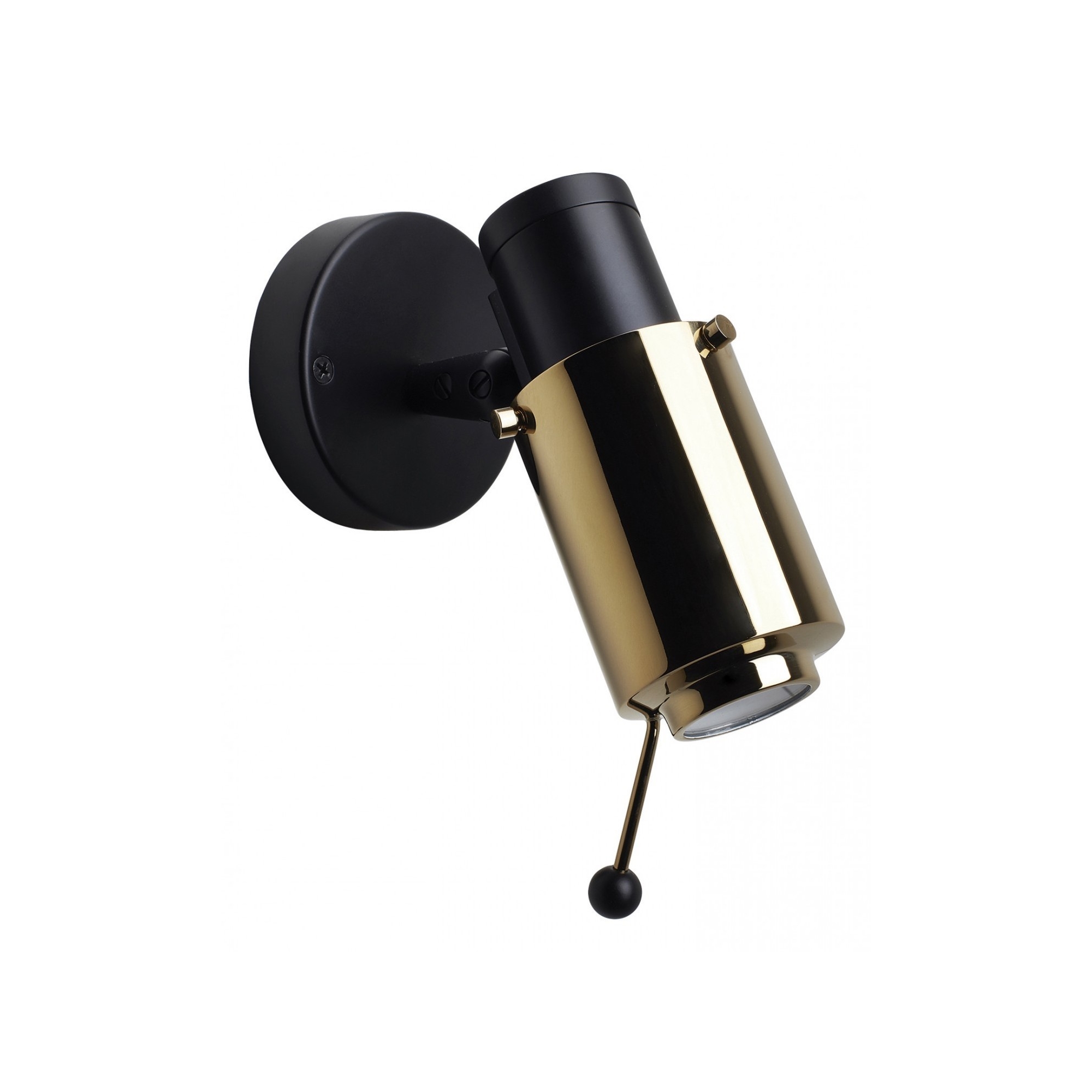 Biny spot - black + brass / with stick - bulb GU10 - sans interrupteur - OFFER - DCW éditions