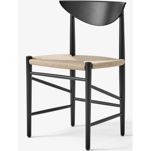 Drawn chair HM3 without armrest - black lacquered oak - &Tradition