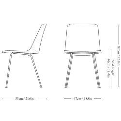 red brown / black – Rely chair HW6 - &Tradition