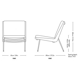 without armrest – Boomerang lounge chair HM1