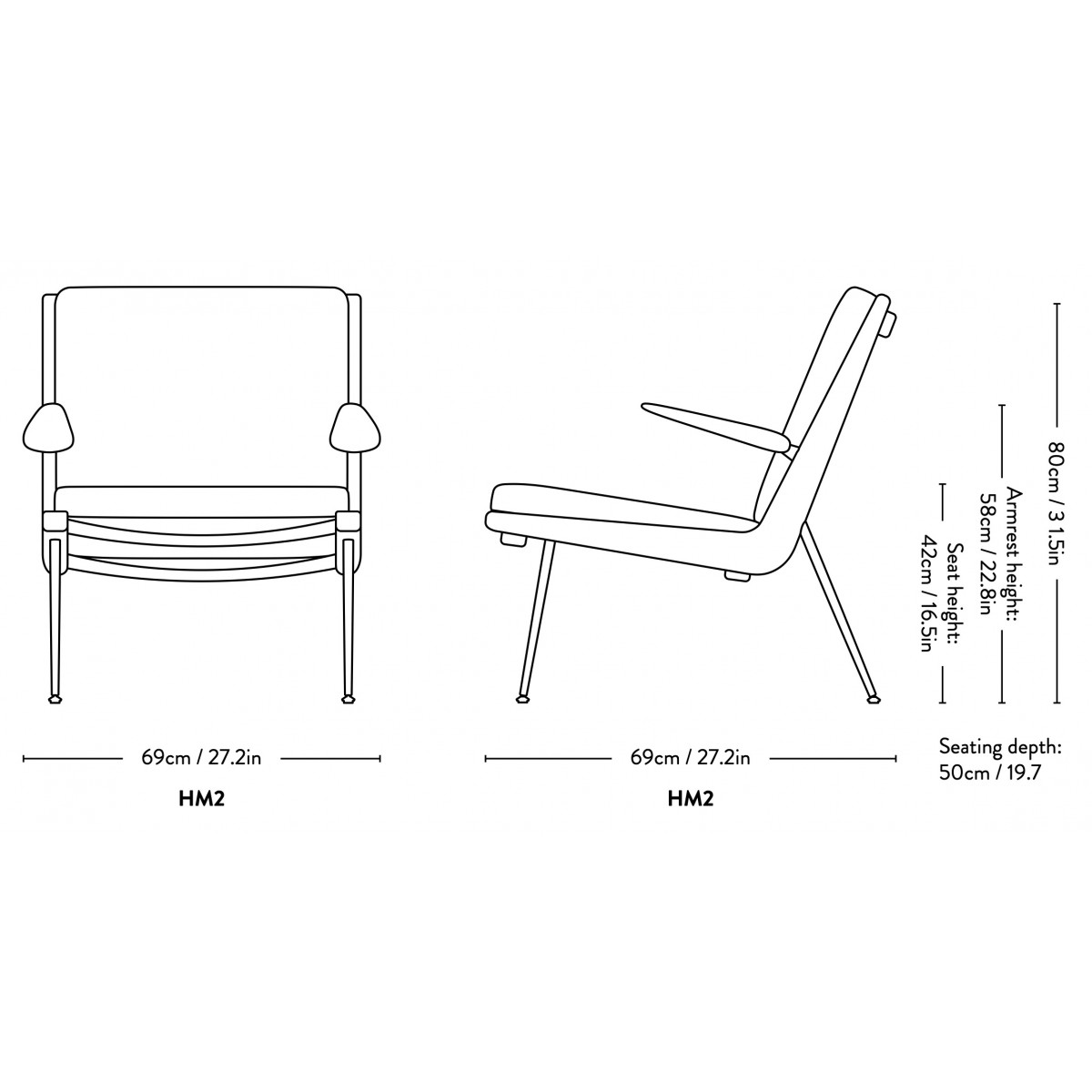 avec accoudoirs – fauteuil Boomerang HM2