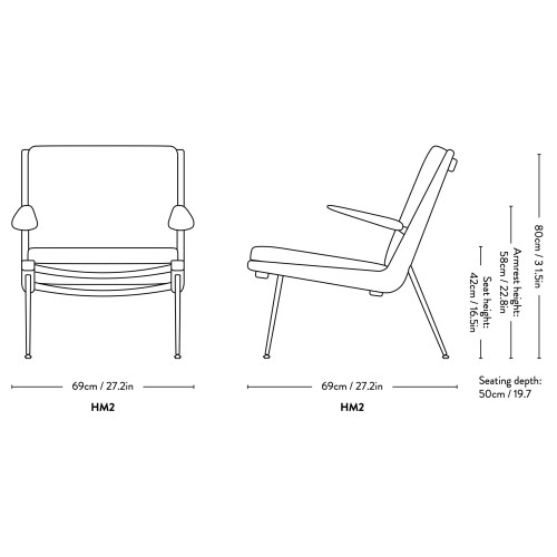 avec accoudoirs – fauteuil Boomerang HM2 - &Tradition